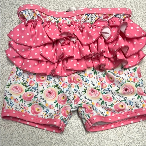 Floral Pink Kids swimsuit - Picture 2 of 9